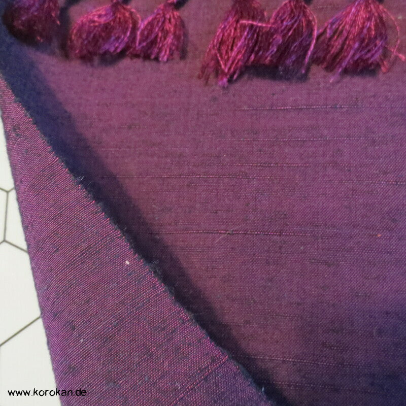 Tanmono Stoffrolle aubergine Tsumugi Kimono Seide