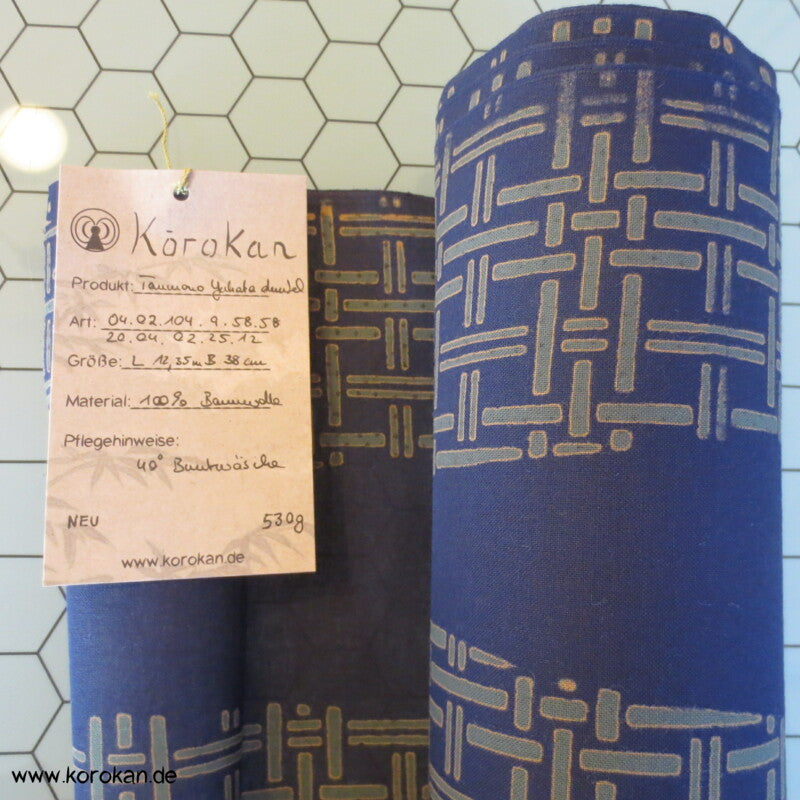 grünes Tatewaku Gitter Yukata Kimono Baumwollstoff
