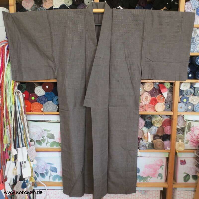 Mens Komon Kimono Wolle Seide gewebtes Kikko Muster