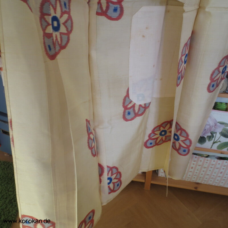 unbenutzter antiker Hitoe Meisen Komon Kimono, geheftet