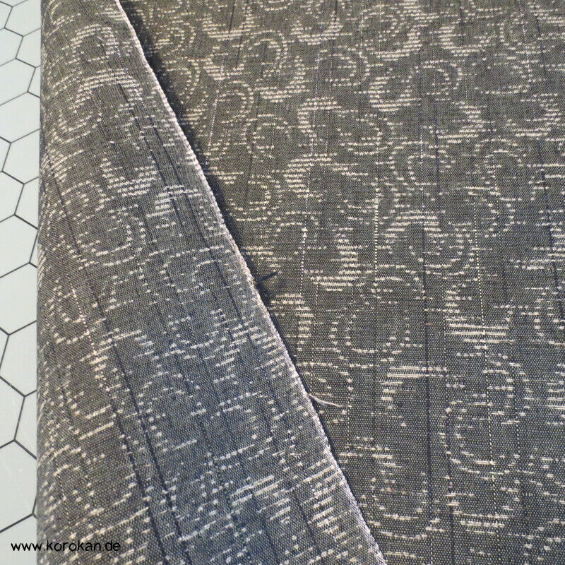 Stoffrolle feine Kringel Tsumugi Kimono Seide Tanmono