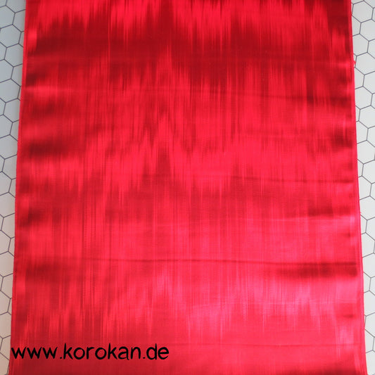 roter Ikat / Kasuri Streifen Satin Kimono Seide