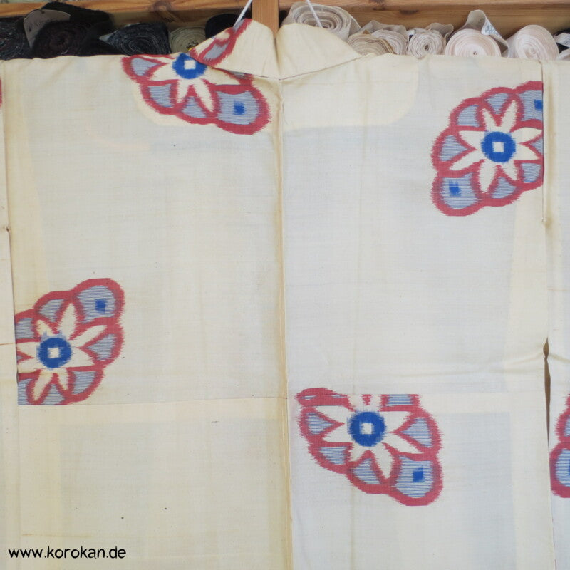 unbenutzter antiker Hitoe Meisen Komon Kimono, geheftet
