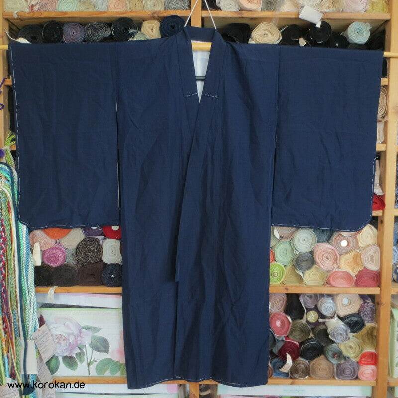 einfarbig dunkelblauer Kimono für Kinder / Jungen