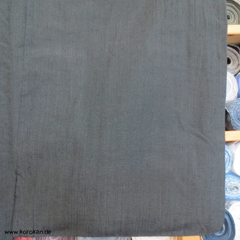anthrazitgrauer Herren Tsumugi Seiden Kimono,