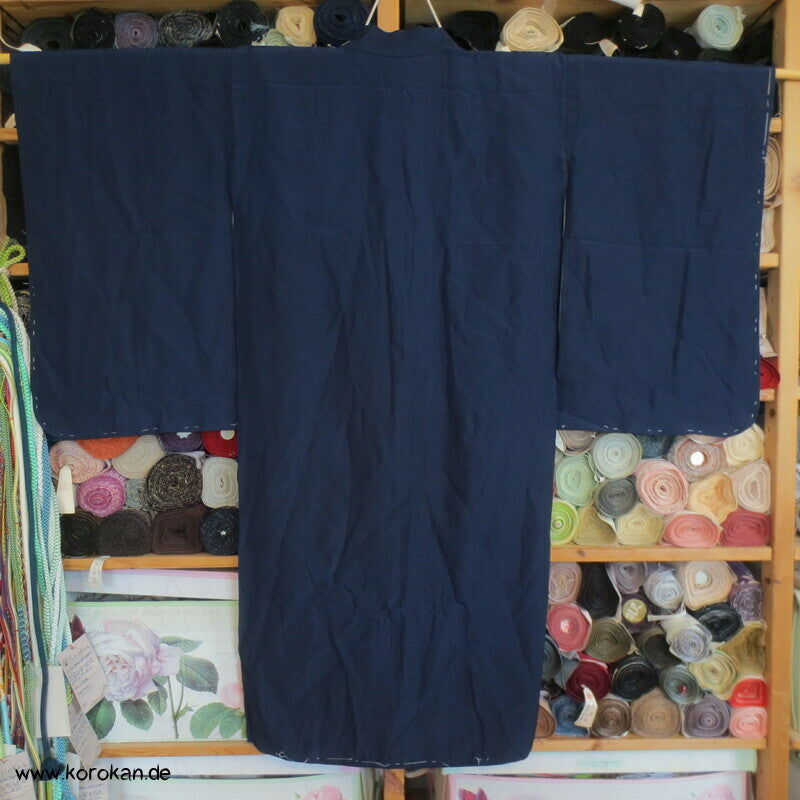 einfarbig dunkelblauer Kimono für Kinder / Jungen