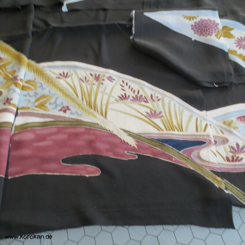 Araihari Tomesode Kimono Stoffreste - nur als Bastelmaterial
