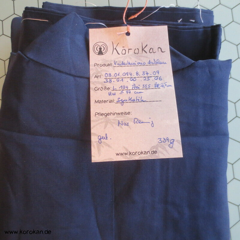 einfarbig dunkelblauer Kimono für Kinder / Jungen