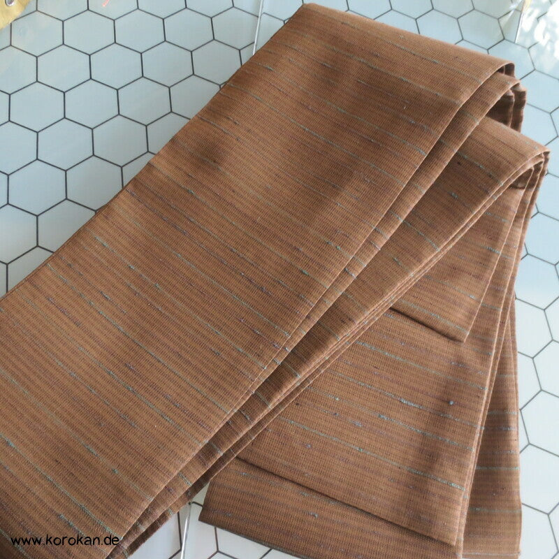braun mit blauen Streifen Kaku Obi aus Kimono Stoff