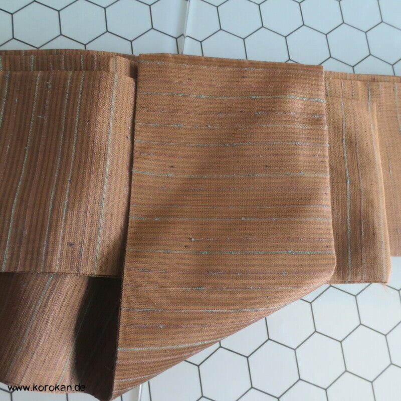 braun mit blauen Streifen Kaku Obi aus Kimono Stoff