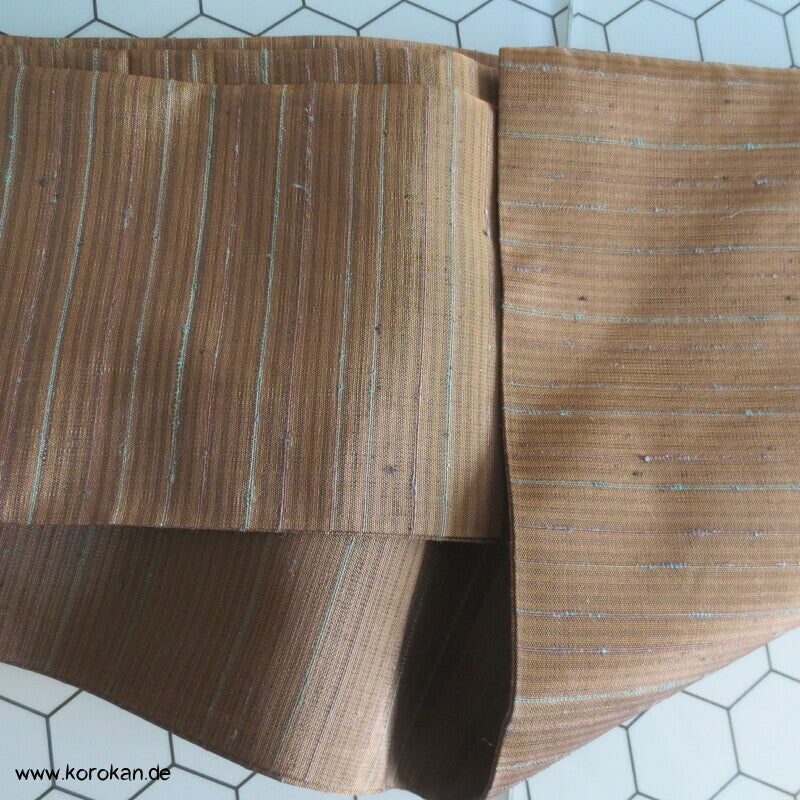 braun mit blauen Streifen Kaku Obi aus Kimono Stoff