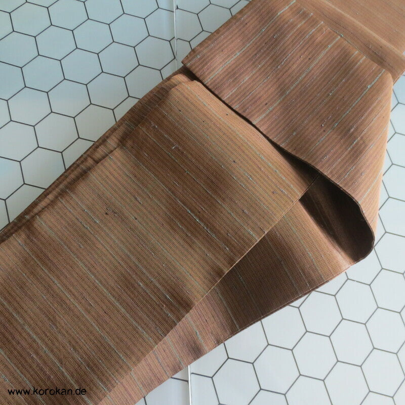 braun mit blauen Streifen Kaku Obi aus Kimono Stoff