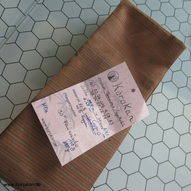 braun mit blauen Streifen Kaku Obi aus Kimono Stoff