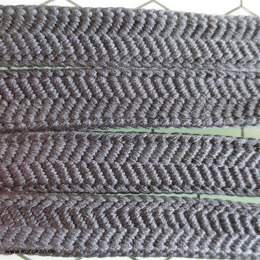 schwarz, schlicht, Vintage Obijime, Seide, unbenutzt