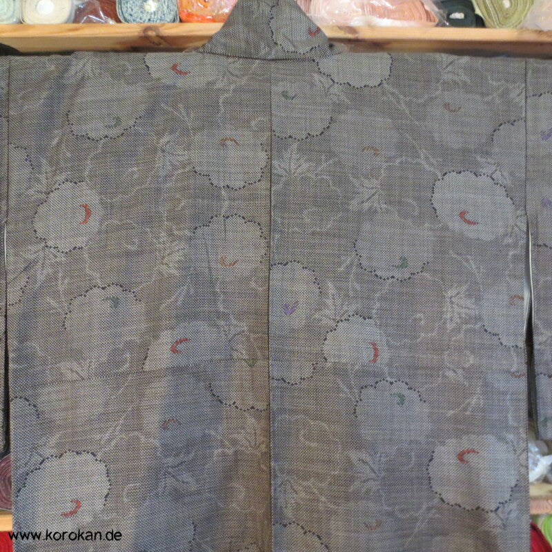 Kugel Chrysanthemen Kasuri Tsumugi Seiden Kimono