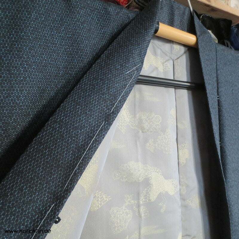 dicker Tsumugi Haori Männer Kimono Jacke, gewebtes Futter, wie neu