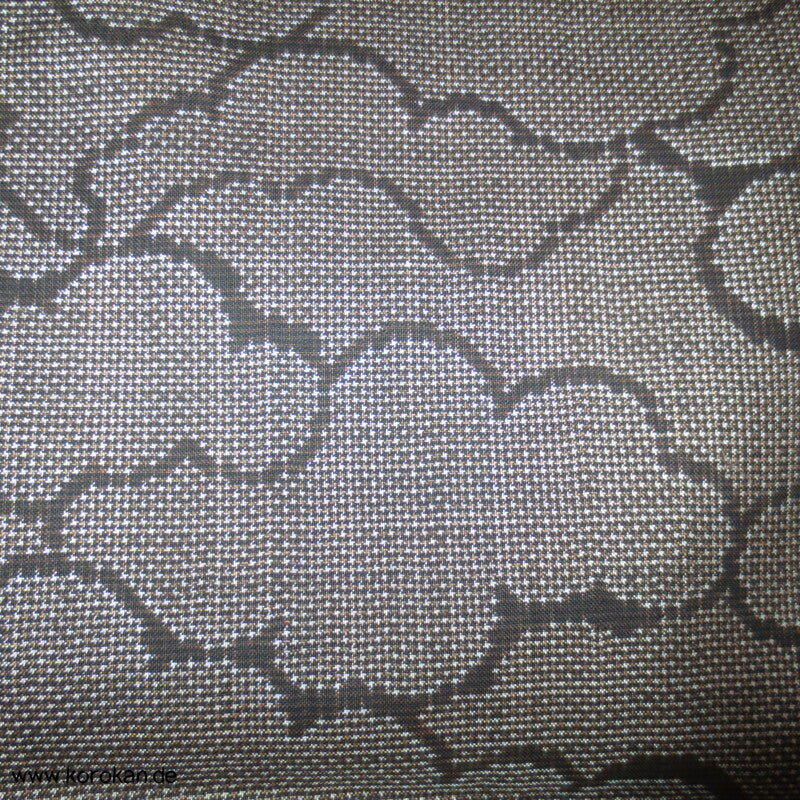 Wolken sand - schwarz Kasuri Tsumugi Seiden Kimono
