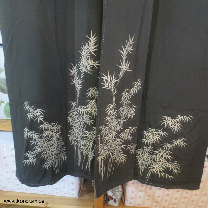 Bambus auf schiefergrauer Crepe Seide Iro Tomesode Kimono