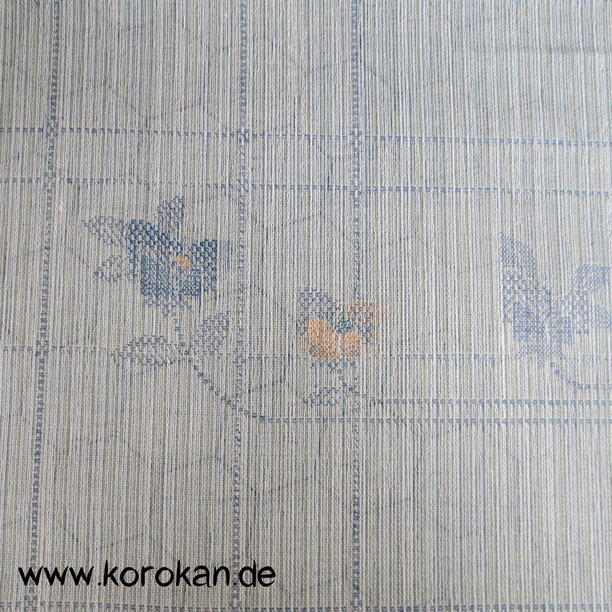 Blüten Überkaro Jacquard Decoupé Kimono Stoff, Seide Mischgewebe