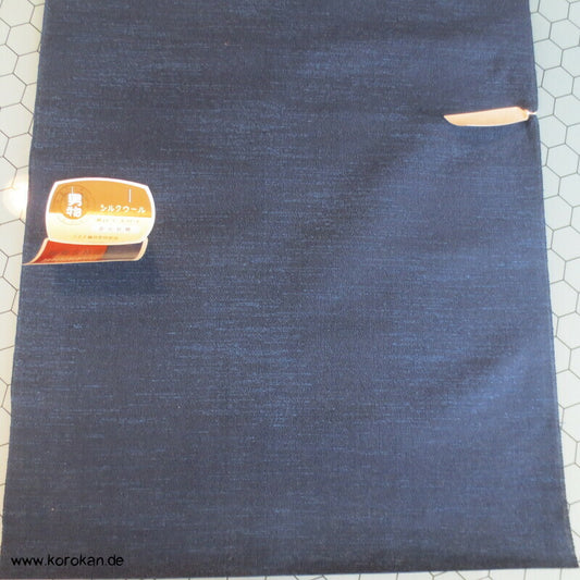 blauschwarze leichte Wolle / Seide Männer Kimono Tanmono