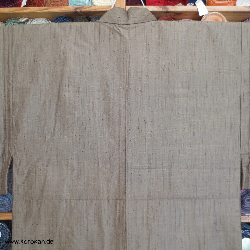 hellbraun - messing Herren Tsumugi Seiden Kimono