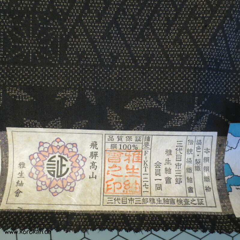 Stoffrolle Tsumugi Kimono Seide Tanmono Egasumi Nebel mit Mustern