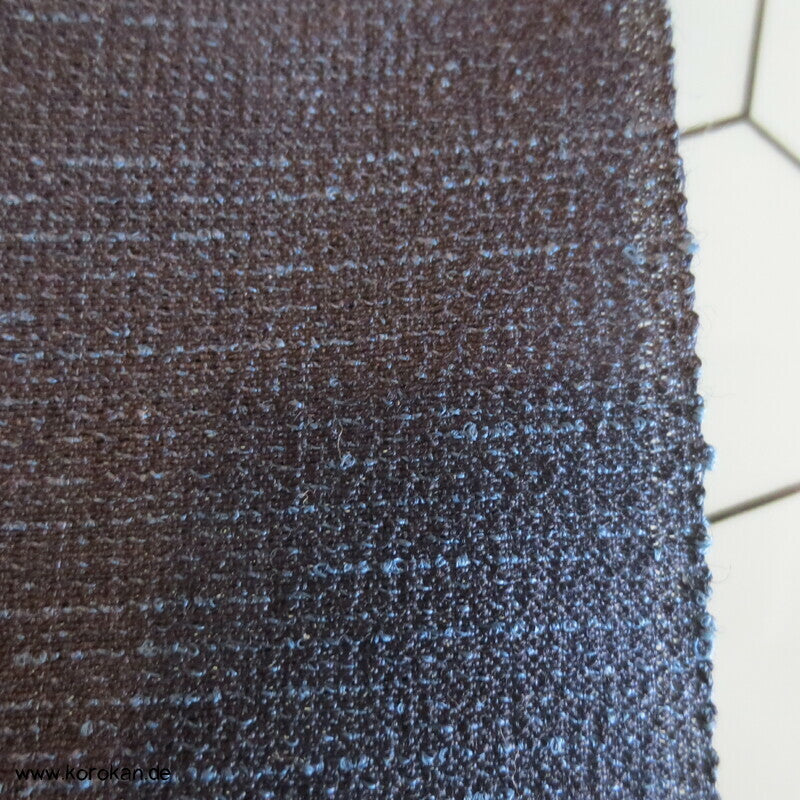 blauschwarze leichte Wolle / Seide Männer Kimono Tanmono