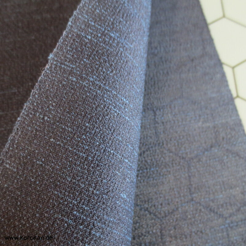 blauschwarze leichte Wolle / Seide Männer Kimono Tanmono