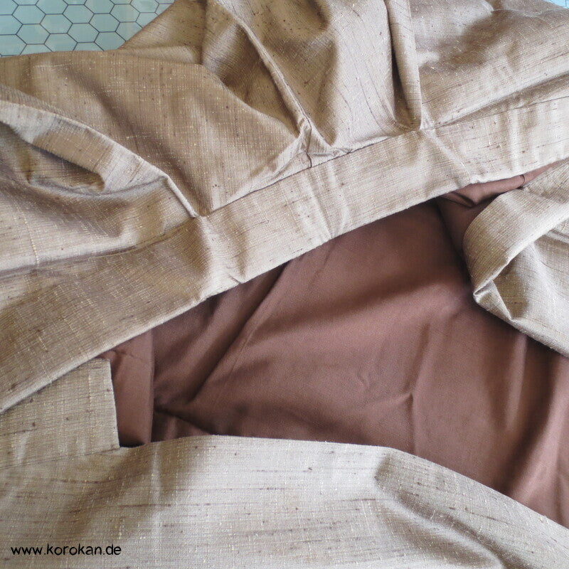 hellbraun - messing Herren Tsumugi Seiden Kimono