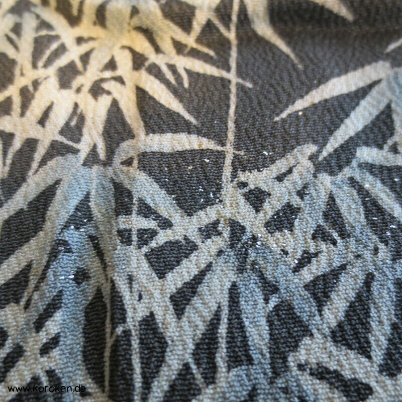 Bambus auf schiefergrauer Crepe Seide Iro Tomesode Kimono