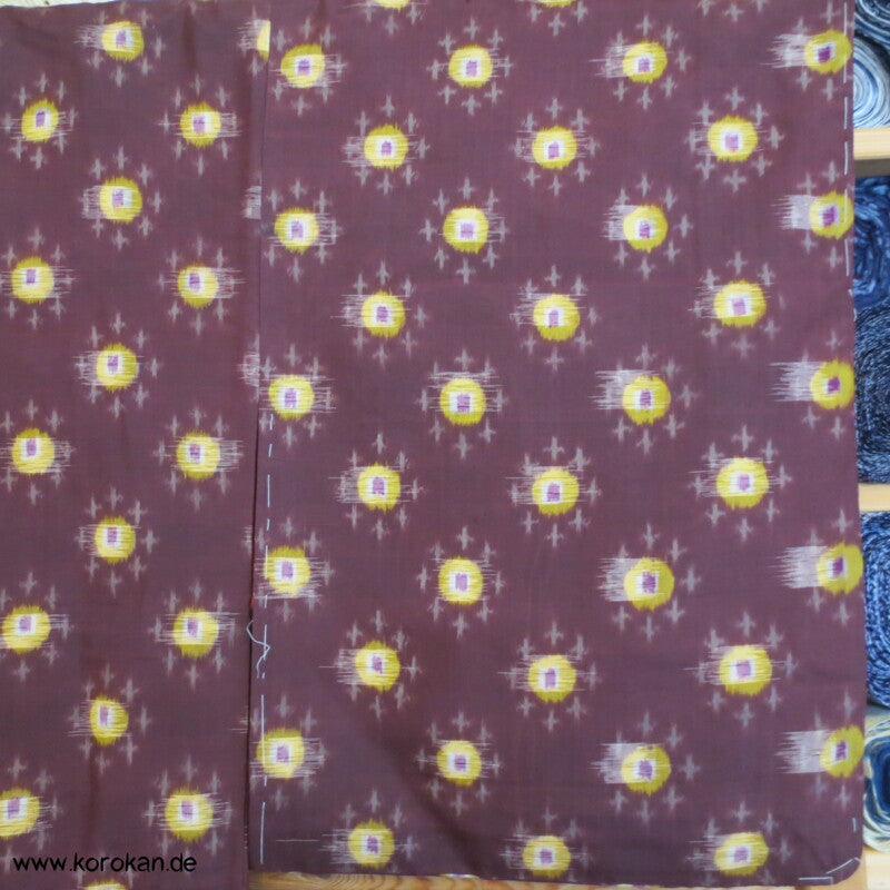 Japan Art Deco Avocado auf Aubergine Meisen Seiden Kimono