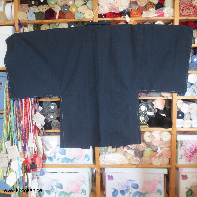 Haori Tsumugi Seide Kimono Jacke, handgemaltes Landschaftsfutter