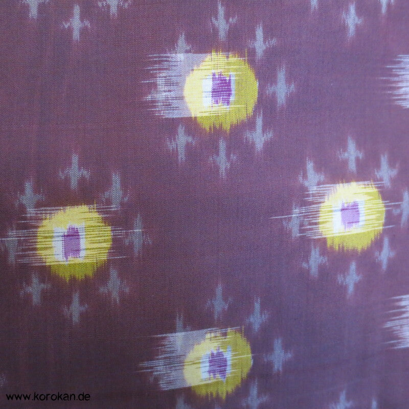 Japan Art Deco Avocado auf Aubergine Meisen Seiden Kimono