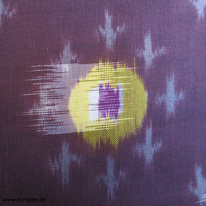 Japan Art Deco Avocado auf Aubergine Meisen Seiden Kimono