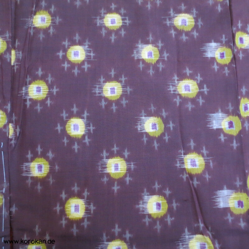 Japan Art Deco Avocado auf Aubergine Meisen Seiden Kimono