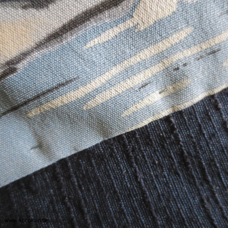 Haori Tsumugi Seide Kimono Jacke, handgemaltes Landschaftsfutter