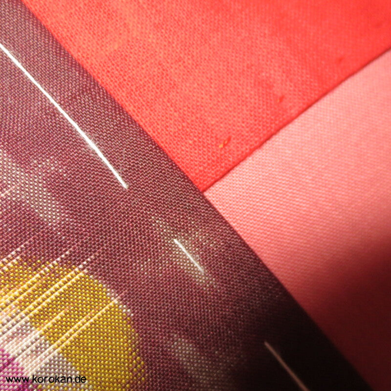 Japan Art Deco Avocado auf Aubergine Meisen Seiden Kimono