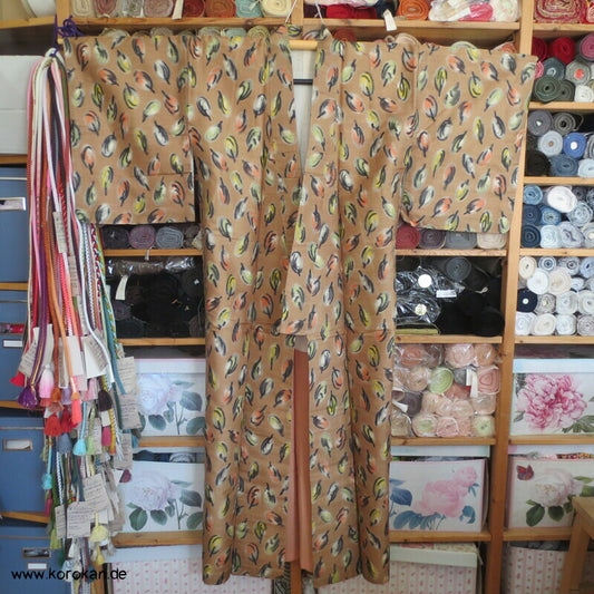 Seiden Meisen Komon Kimono Blätter