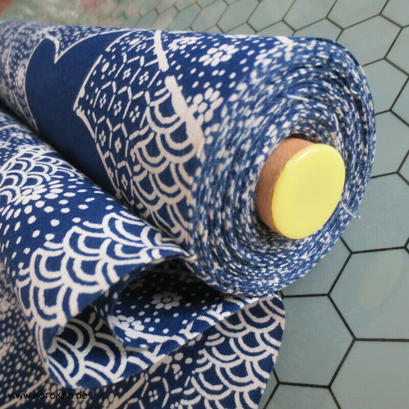 Ahornblätter Fluss Yukata Kimono japanischer Baumwoll Stoff