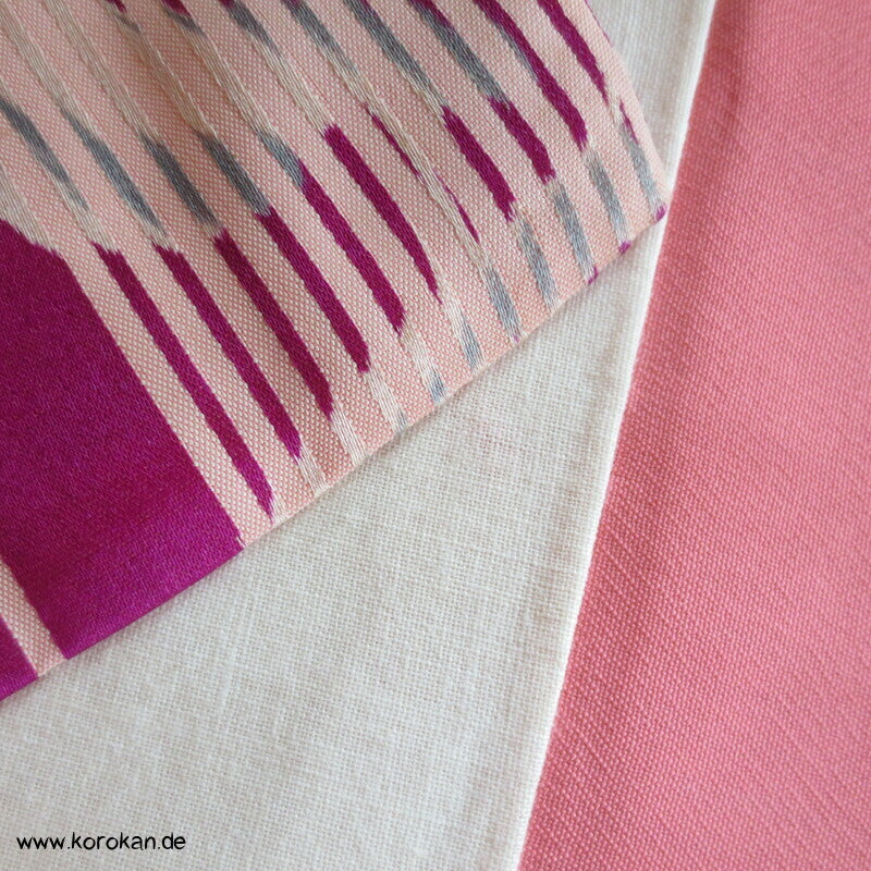 Satin Kasuri Streifen, Nadeshiko Komon Kimono