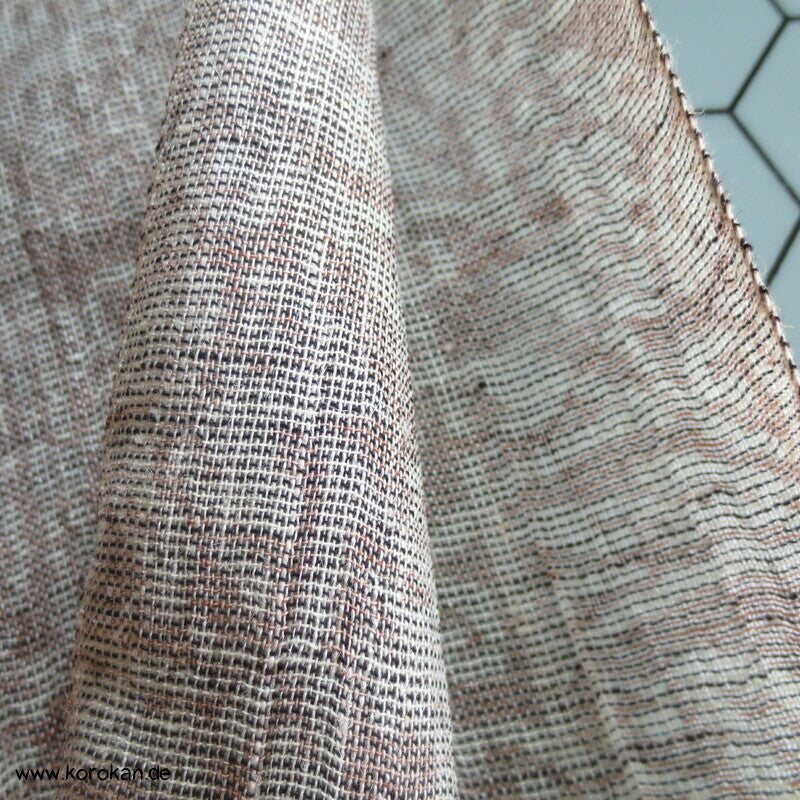 beige melierter Sommer Kimono Krepp Hanf/Polyester aus Japan
