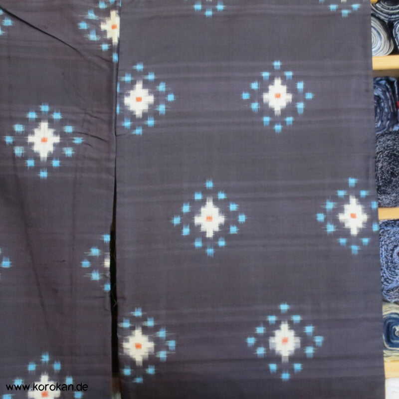 Kasuri Rauten Hitoe Meisen Seiden Kimono