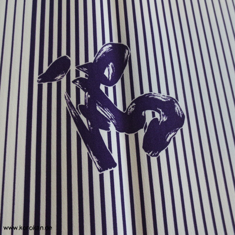 Streifen und Kanji Kimono Crepe Synthetik