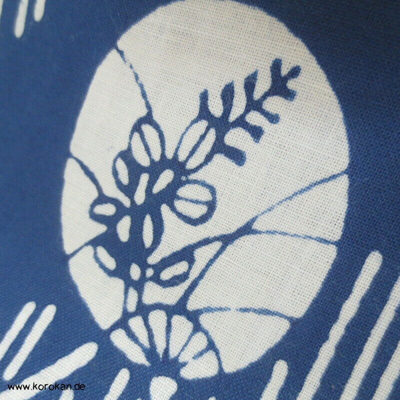 runde Fächer, Bambus Wellenstreifen japanischer Yukata Kimono Baumwoll Stoff