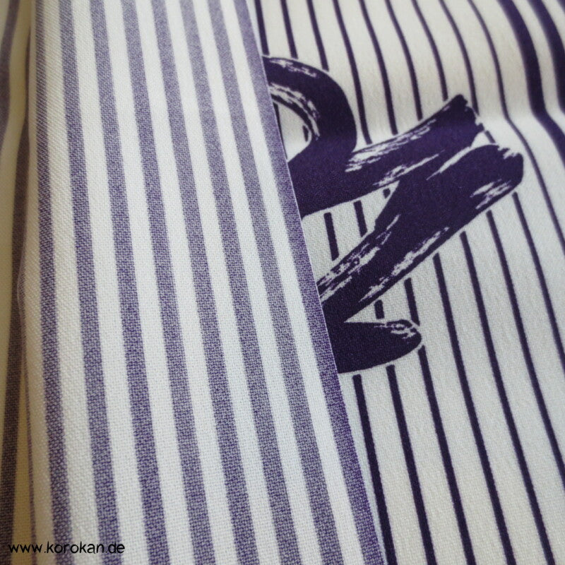 Streifen und Kanji Kimono Crepe Synthetik
