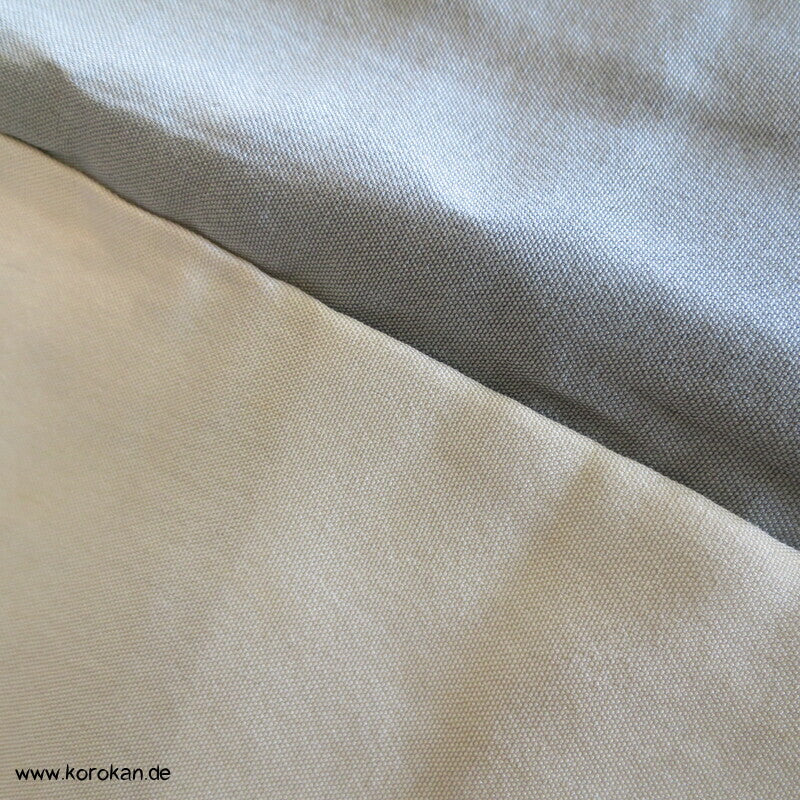 Spatz im Bambus gemaltes Futter, graue Tsumugi Seide Haori Kimono Jacke