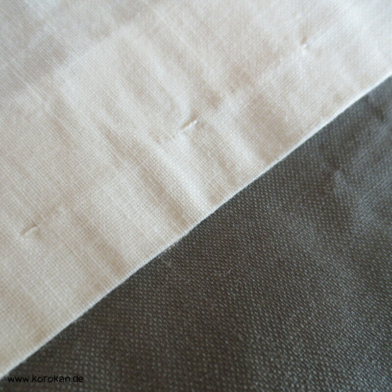 graugrün mit feinem Kasuri Karo Meisen Hitoe Kimono