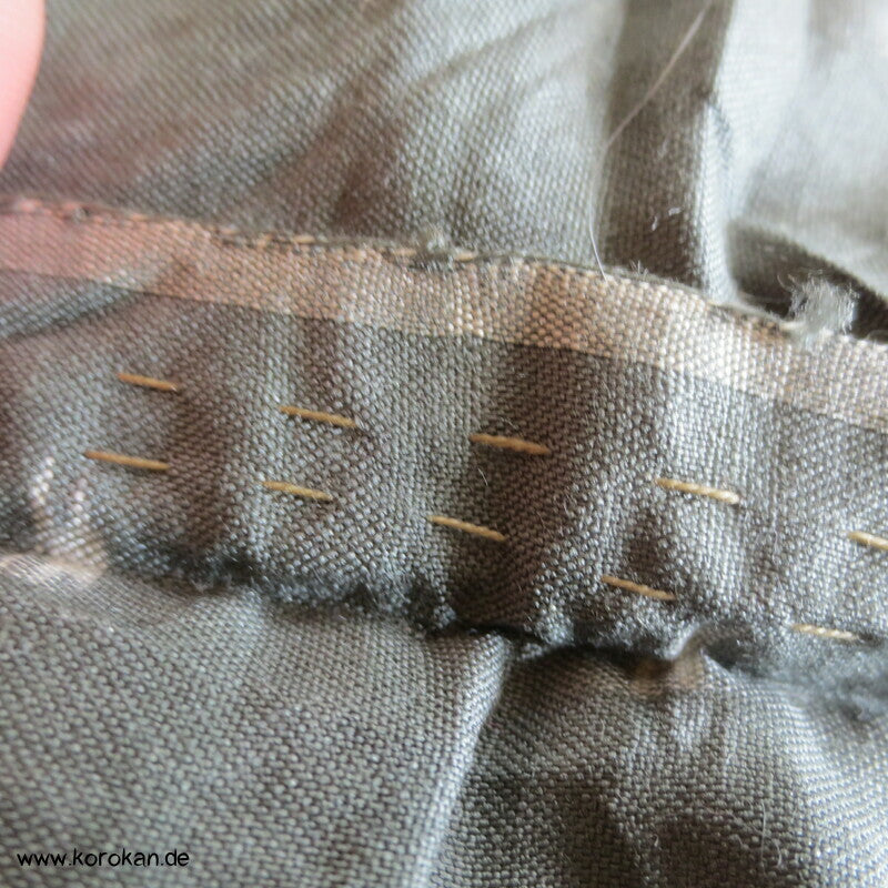 graugrün mit feinem Kasuri Karo Meisen Hitoe Kimono
