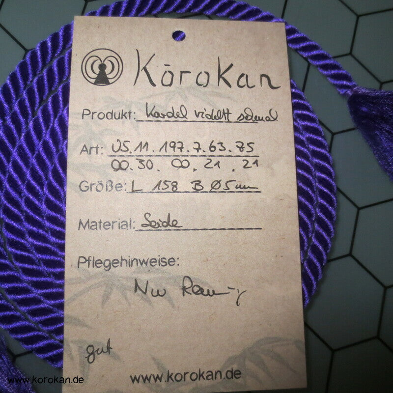 violette Seide echte Kordel Obijime