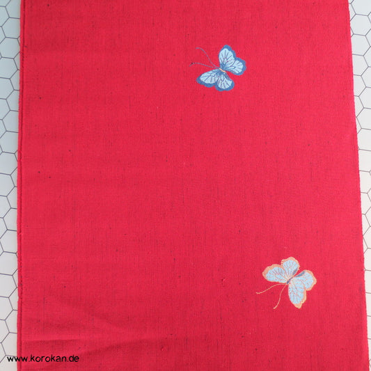 Japan Schmetterlinge Wolle / Seide Jacquard Kimono Stoff